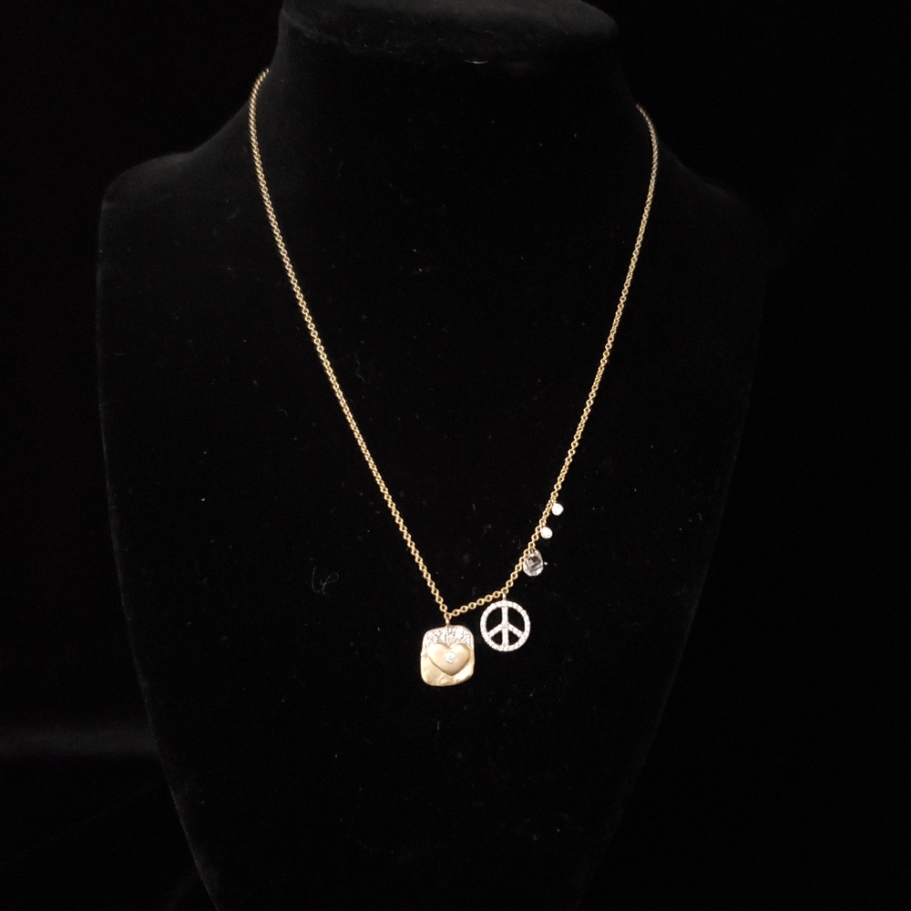 16" 14k yellow gold and diamond necklace